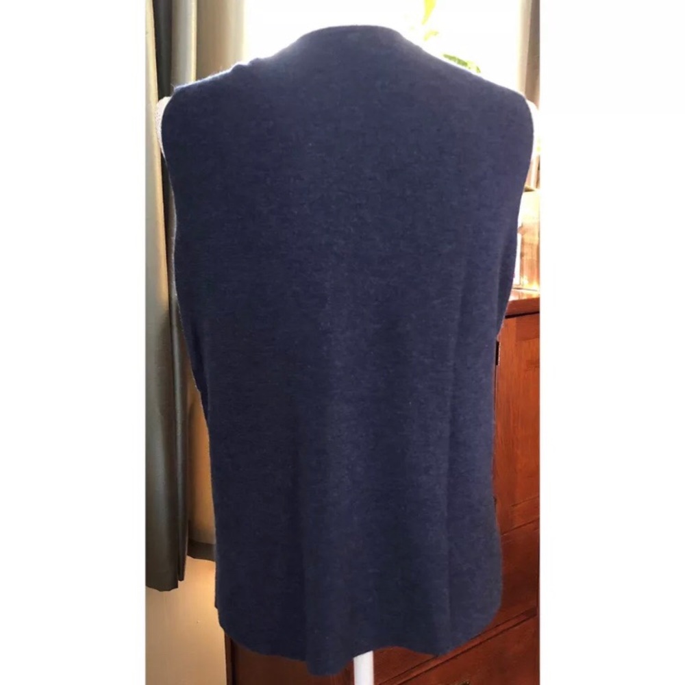 Eileen Fisher 100% Merino Wool Blue Tank Top Sz L - Picture 5 of 8